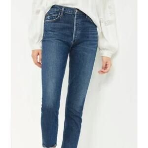 AGOLDE Denim Jeans Nico High Rise Slim Straight Leg Cabana Dark Wash 29